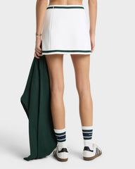 Serif Logo Mila Skirt - White/Forest Sporty & Rich Outlet