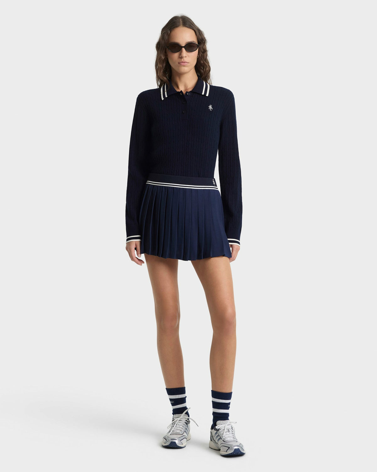 SRC Abigail Skirt - Navy/Ecru Sporty & Rich Online