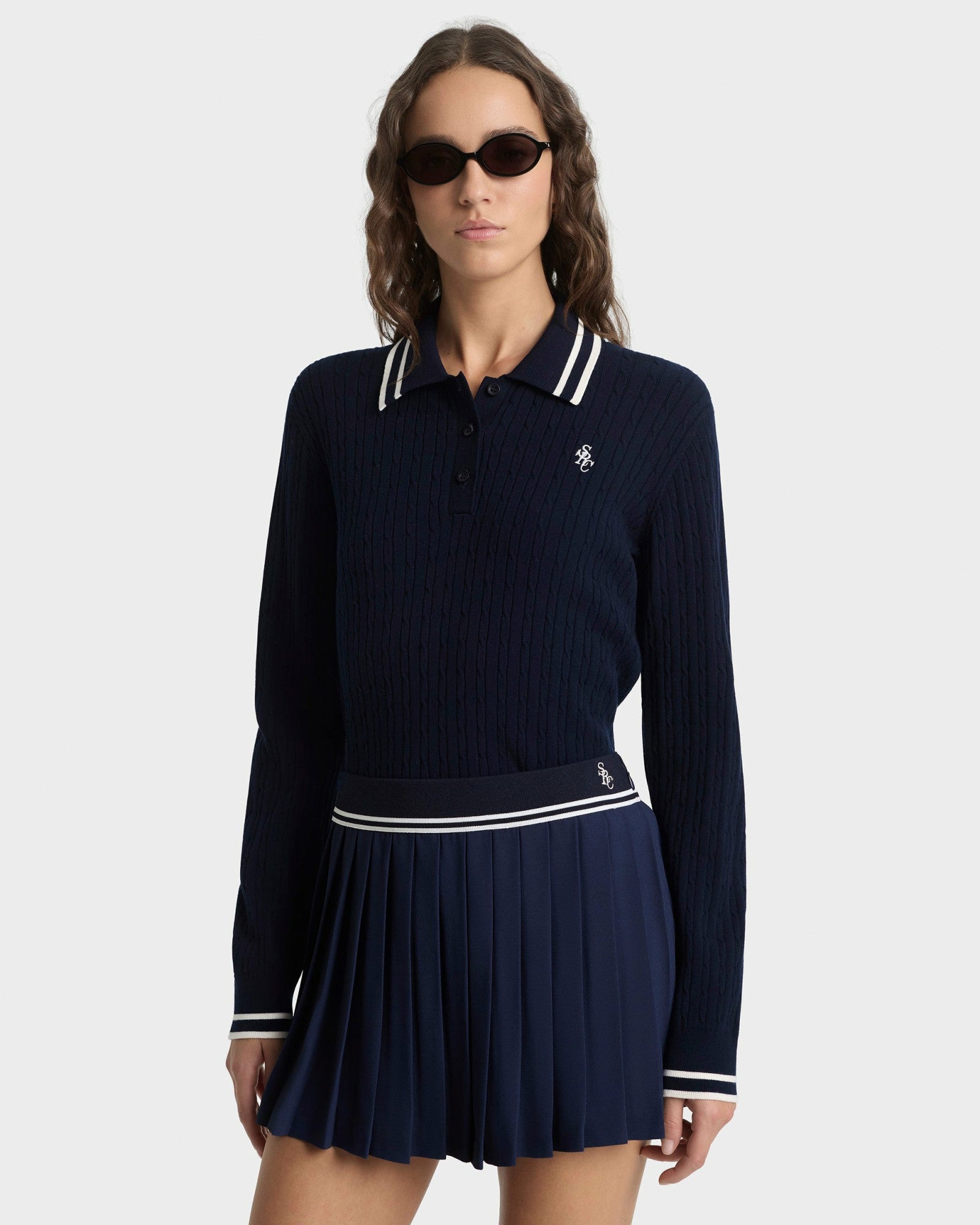 SRC Abigail Skirt - Navy/Ecru Sporty & Rich Online