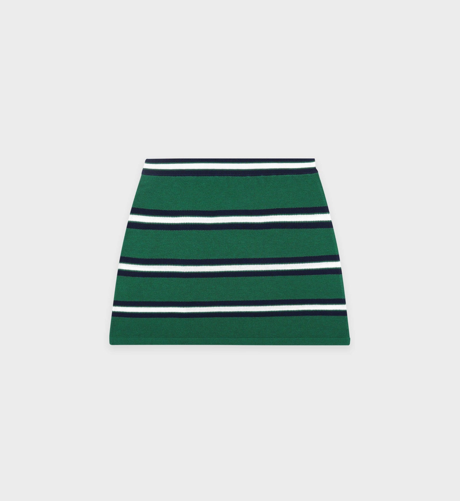 Serif Logo Silk Pique Aline Skirt - Alpine/White/Navy Sporty & Rich For Sale