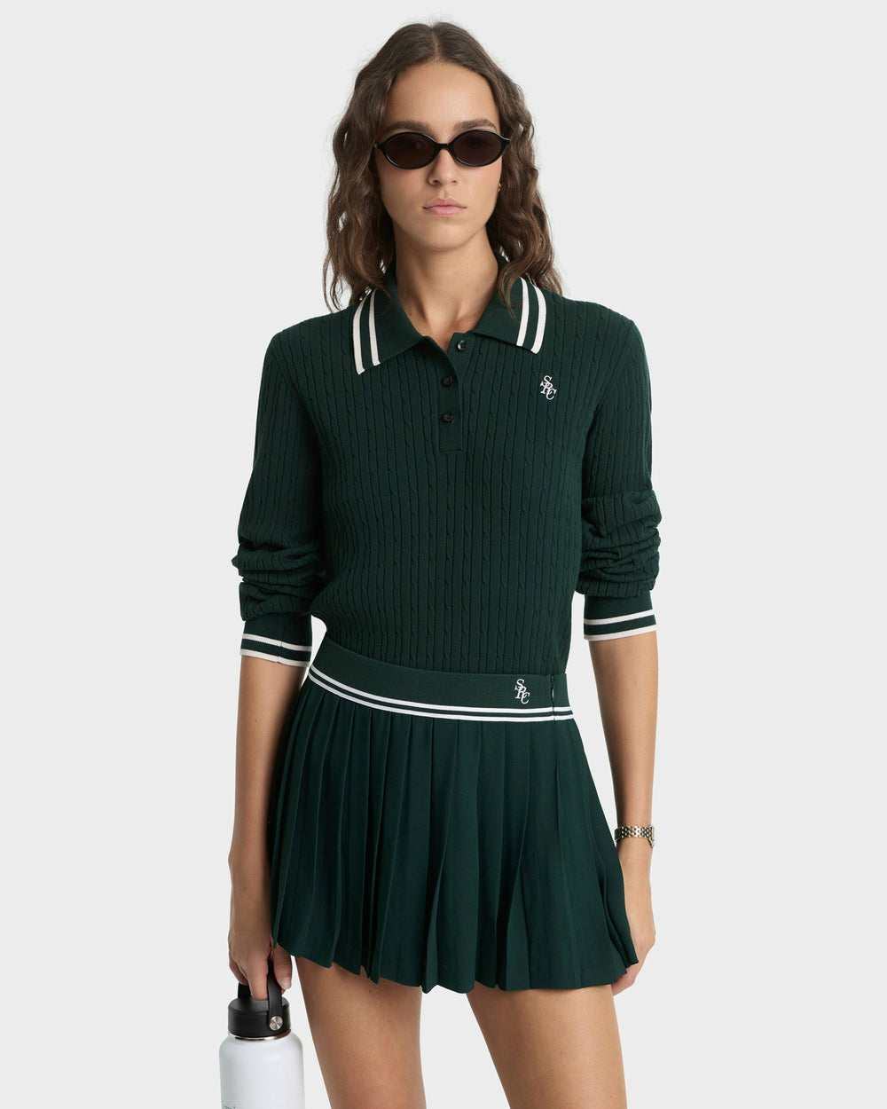 SRC Abigail Skirt - Forest/Ecru Sporty & Rich Outlet