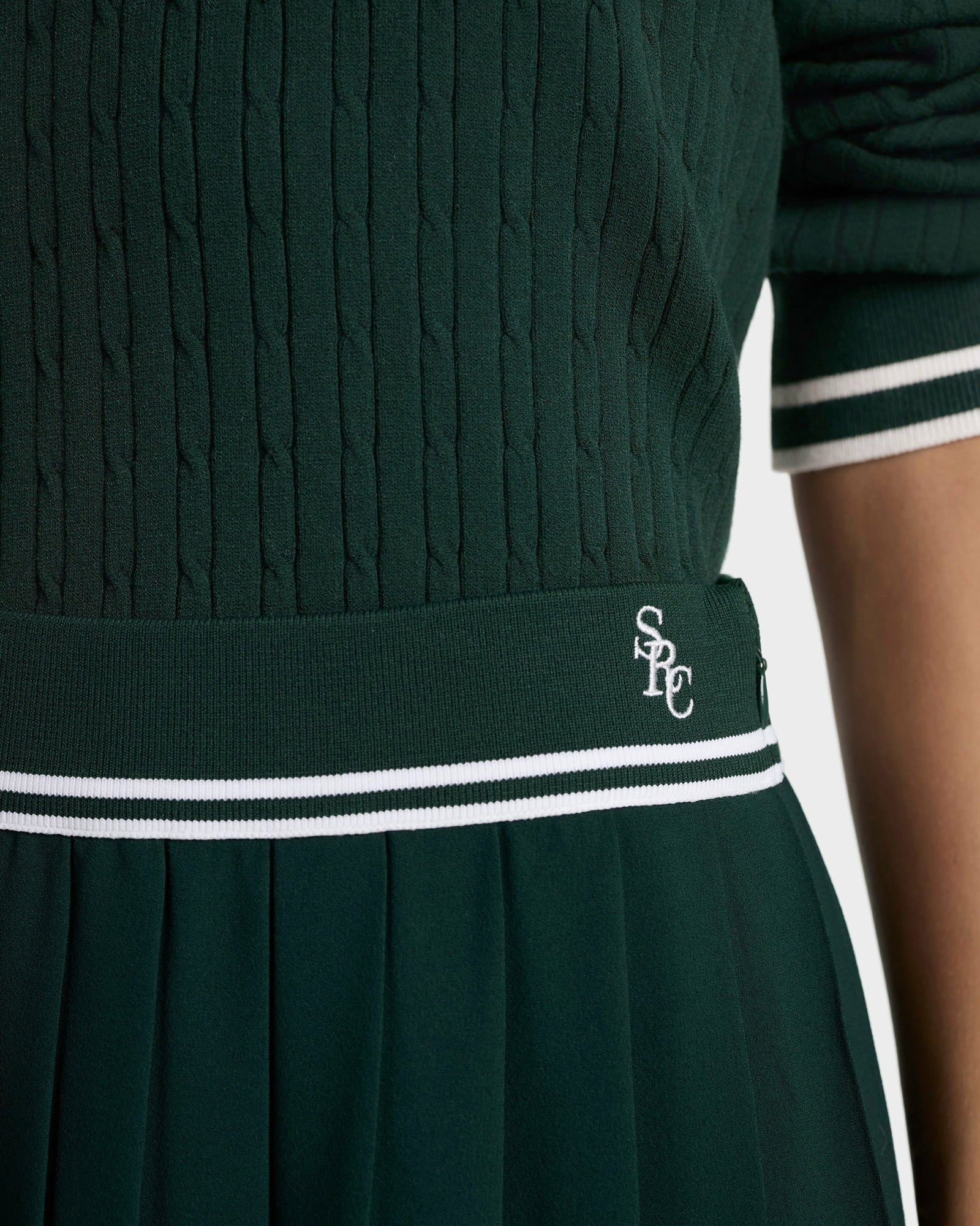 SRC Abigail Skirt - Forest/Ecru Sporty & Rich Outlet