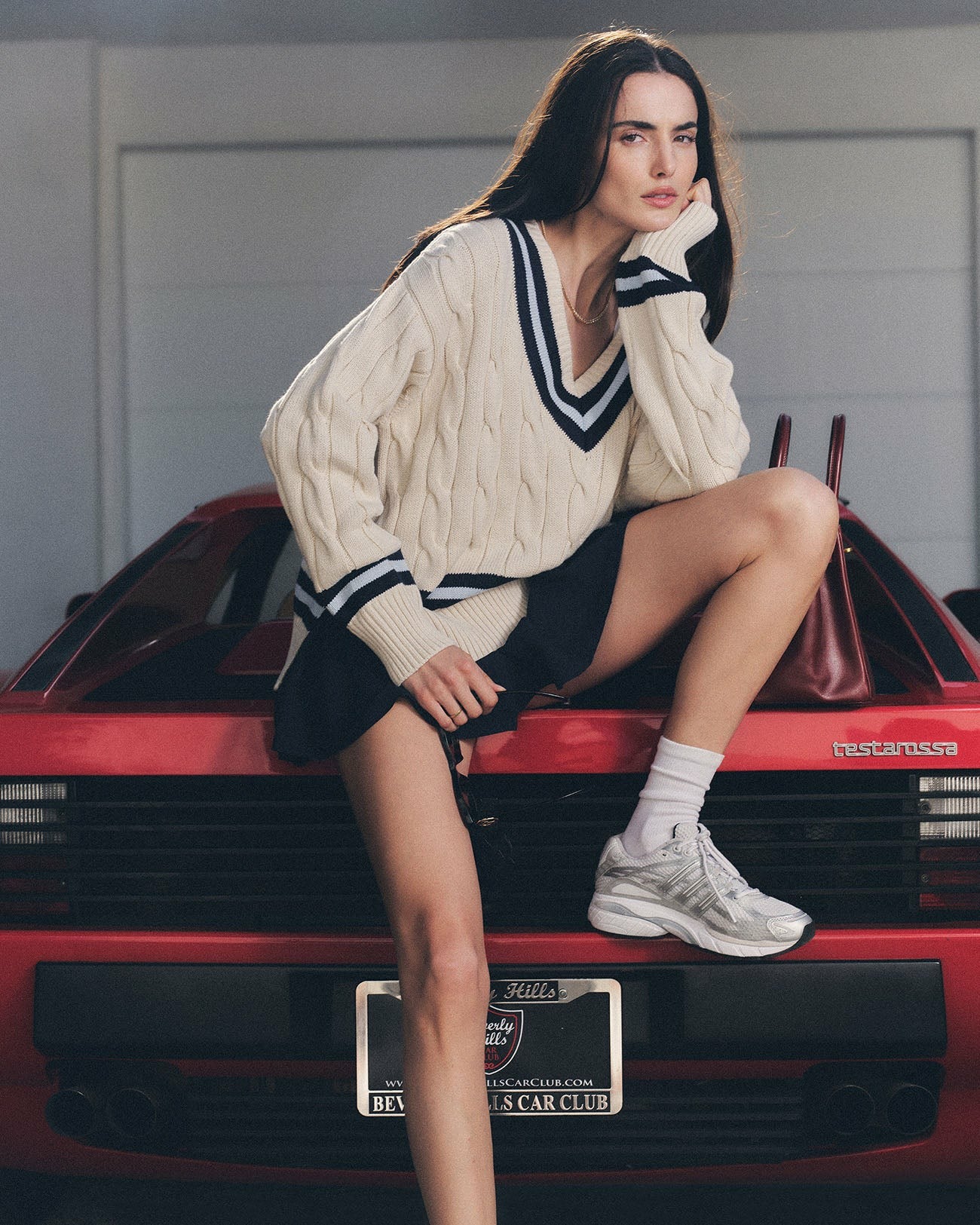 SRC Logo Abigail Skirt - Navy/White Sporty & Rich Online