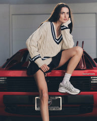 SRC Logo Abigail Skirt - Navy/White Sporty & Rich Online