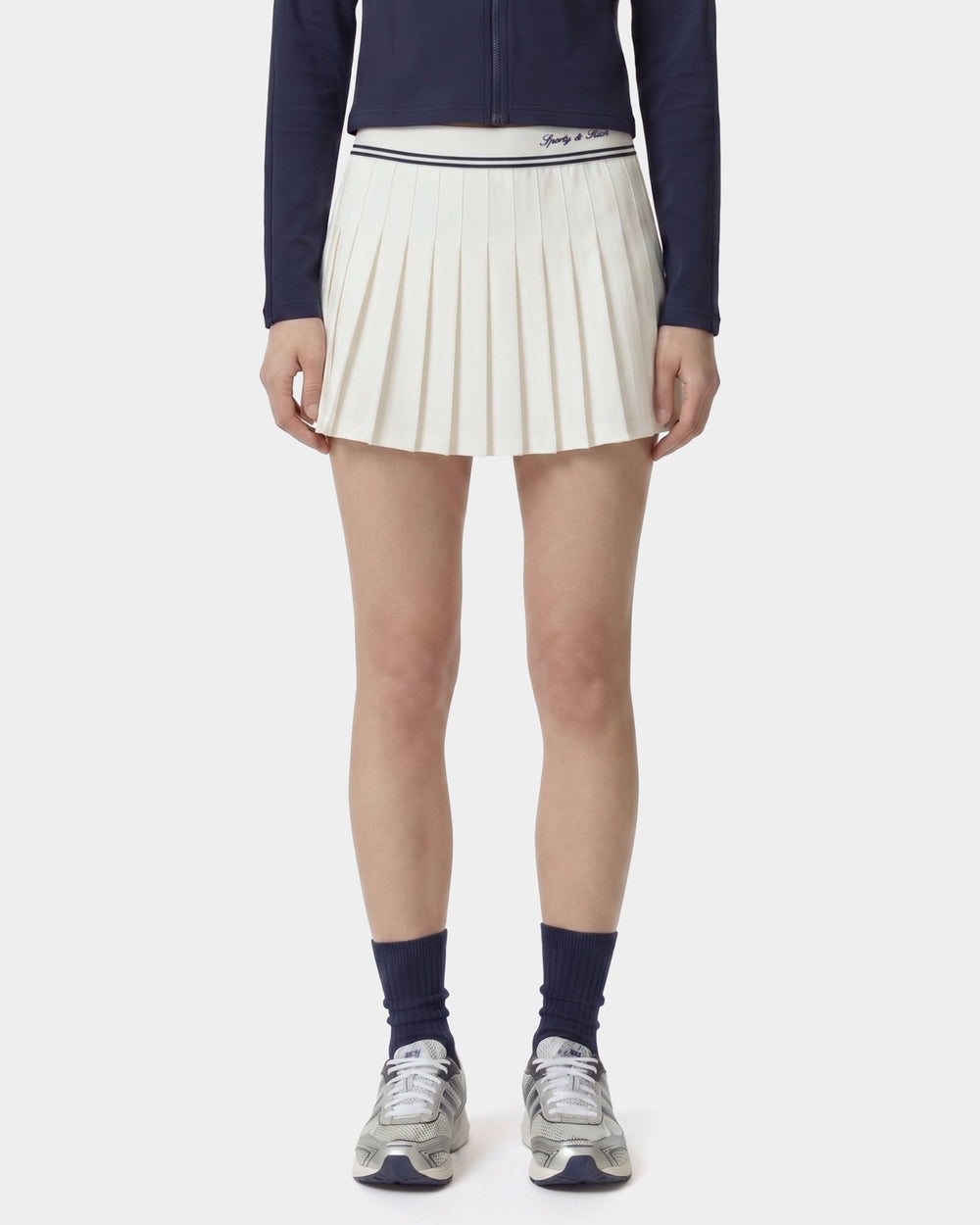 Signature Logo Abigail Skirt - Ecru/Navy Sporty & Rich Discount