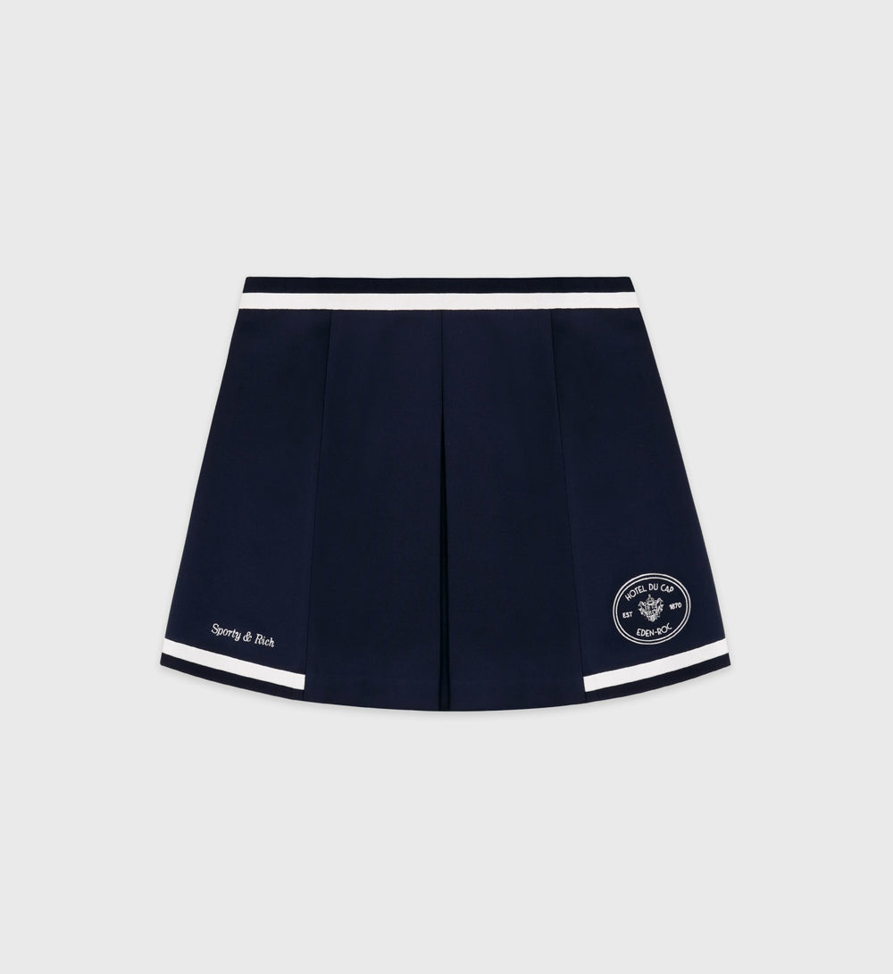 Eden Crest Embroidered Mila Skirt - Navy/White Sporty & Rich For Sale