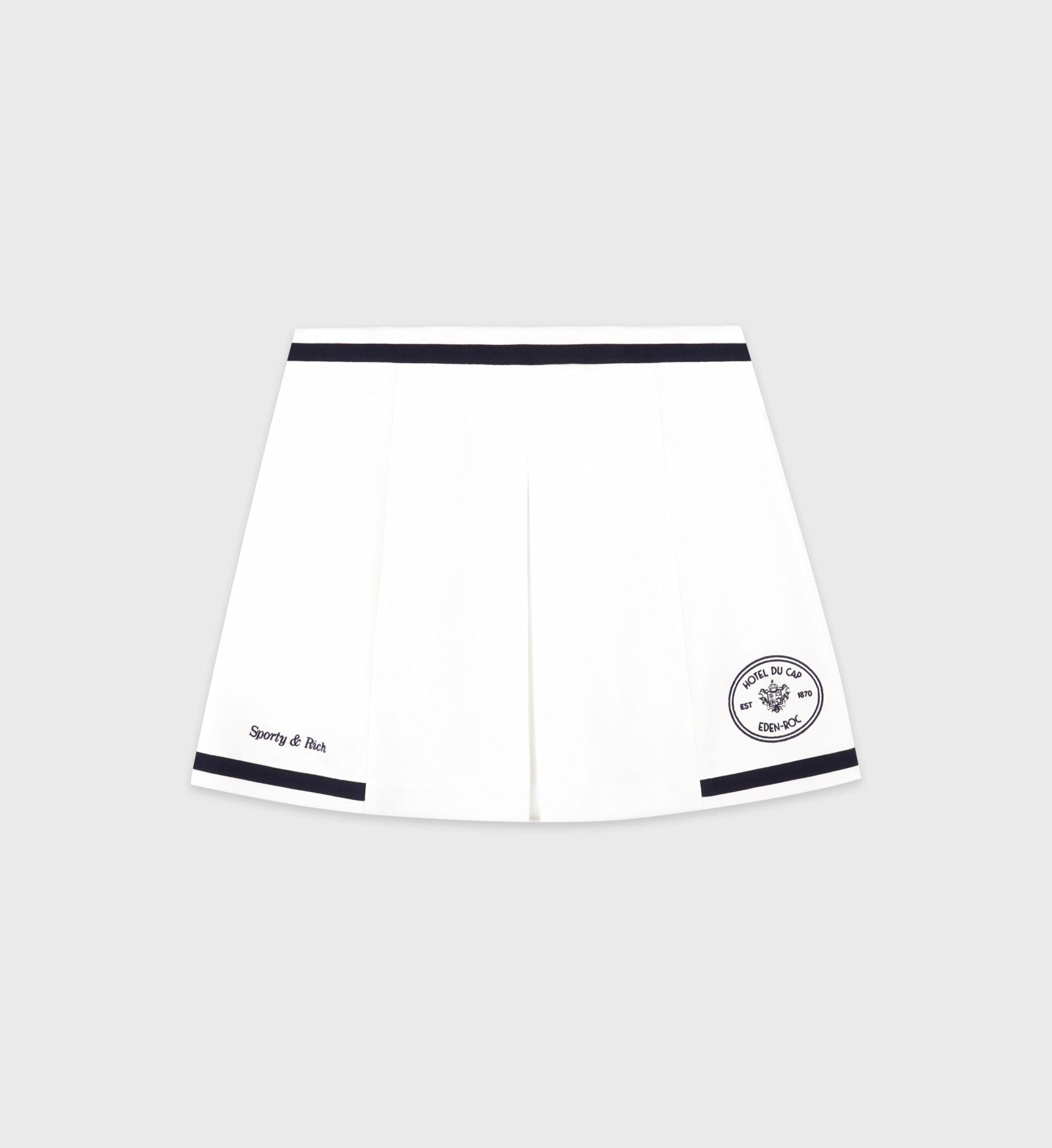 Eden Crest Embroidered Mila Skirt - White/Navy Sporty & Rich Outlet