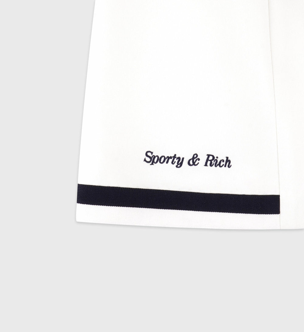 Eden Crest Embroidered Mila Skirt - White/Navy Sporty & Rich Outlet
