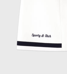 Eden Crest Embroidered Mila Skirt - White/Navy Sporty & Rich Outlet