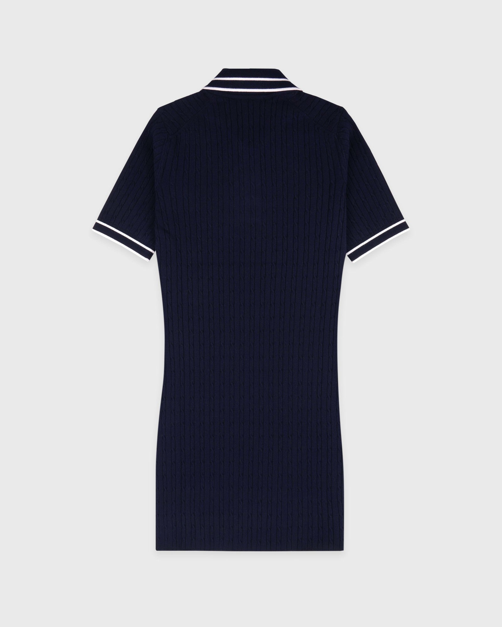 Signature Logo Mini Cable Dress - Navy/White Sporty & Rich US