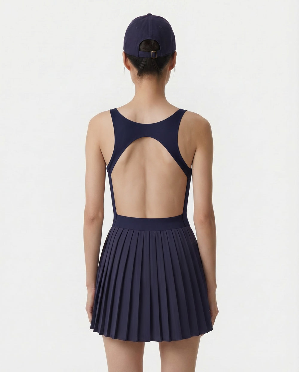 Signature Logo Court Dress - Navy/White Sporty & Rich Sale
