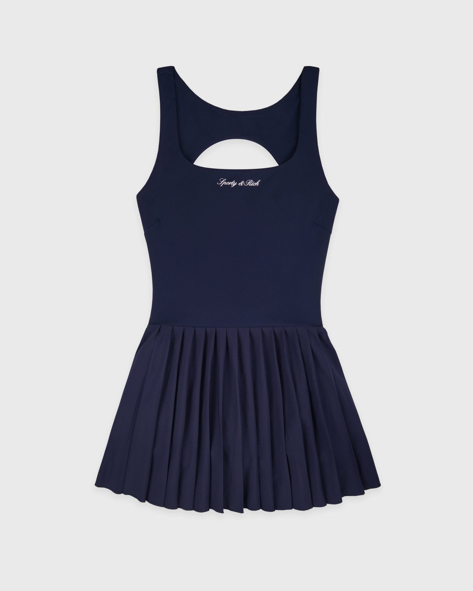 Signature Logo Court Dress - Navy/White Sporty & Rich Sale