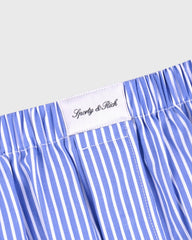 Signature Logo Poplin Skirt - Blue Striped/White Sporty & Rich Online
