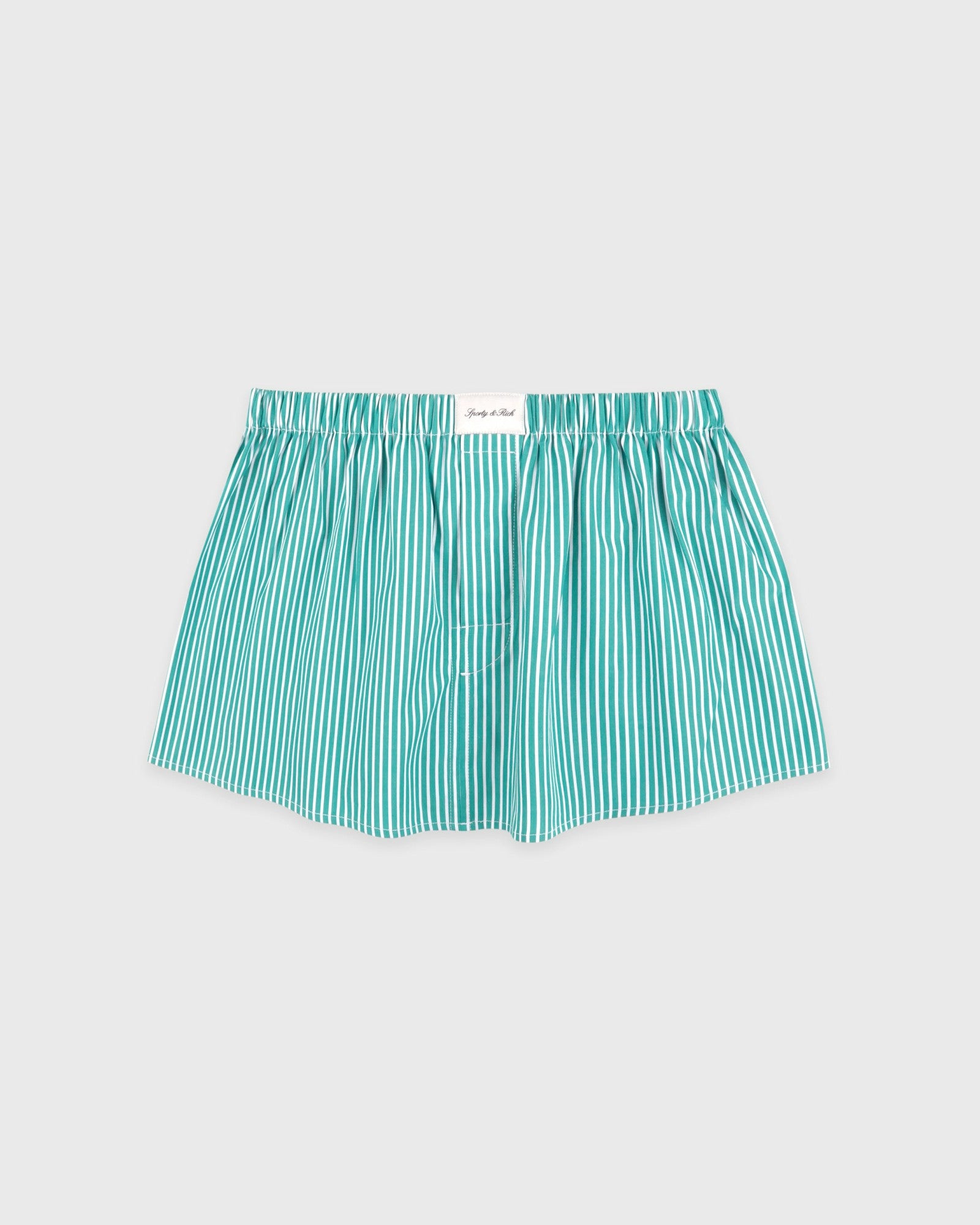 Signature Logo Poplin Skirt - Amalfi Green Striped/White Sporty & Rich Discount
