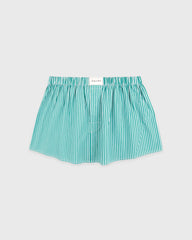 Signature Logo Poplin Skirt - Amalfi Green Striped/White Sporty & Rich Discount
