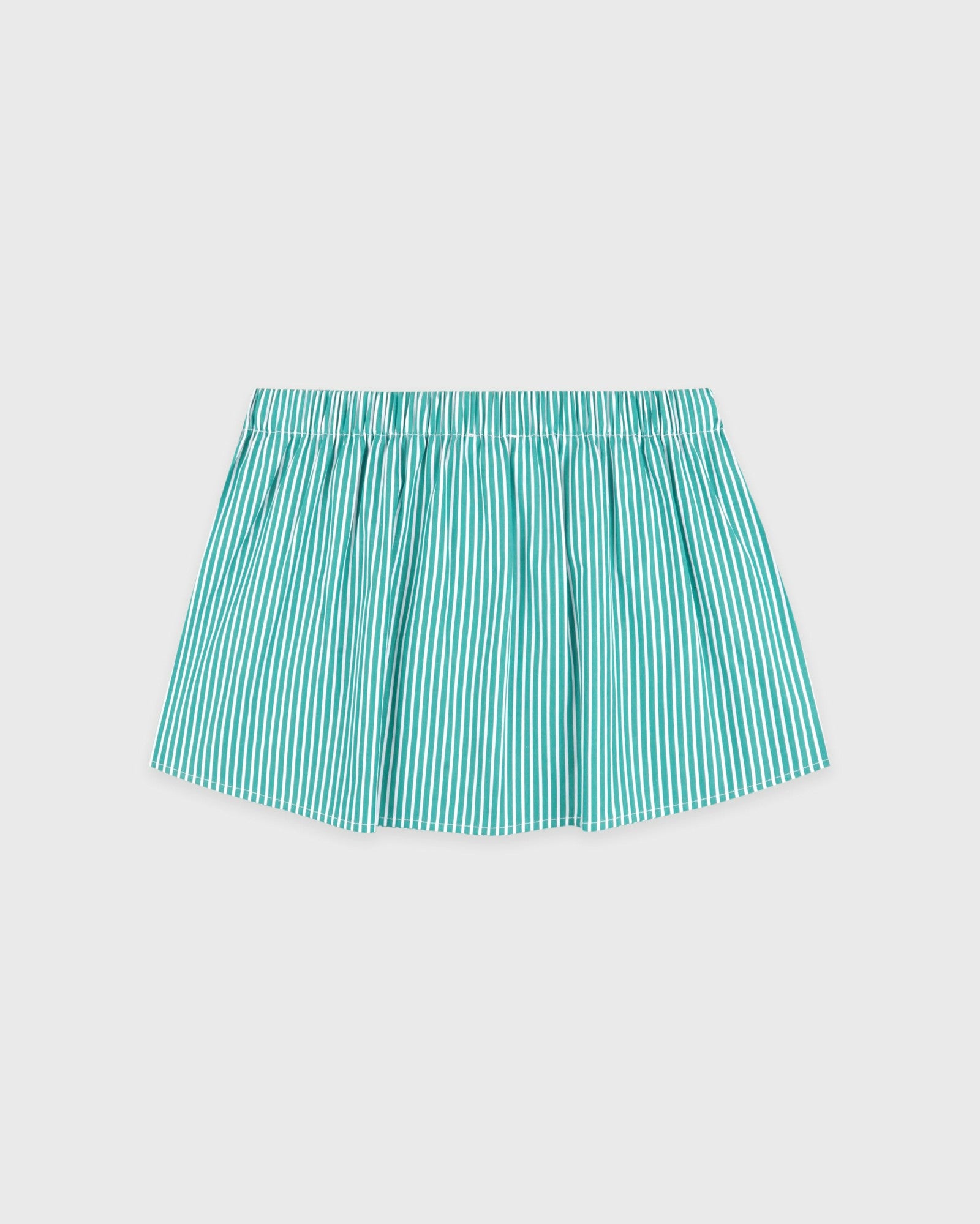 Signature Logo Poplin Skirt - Amalfi Green Striped/White Sporty & Rich Discount