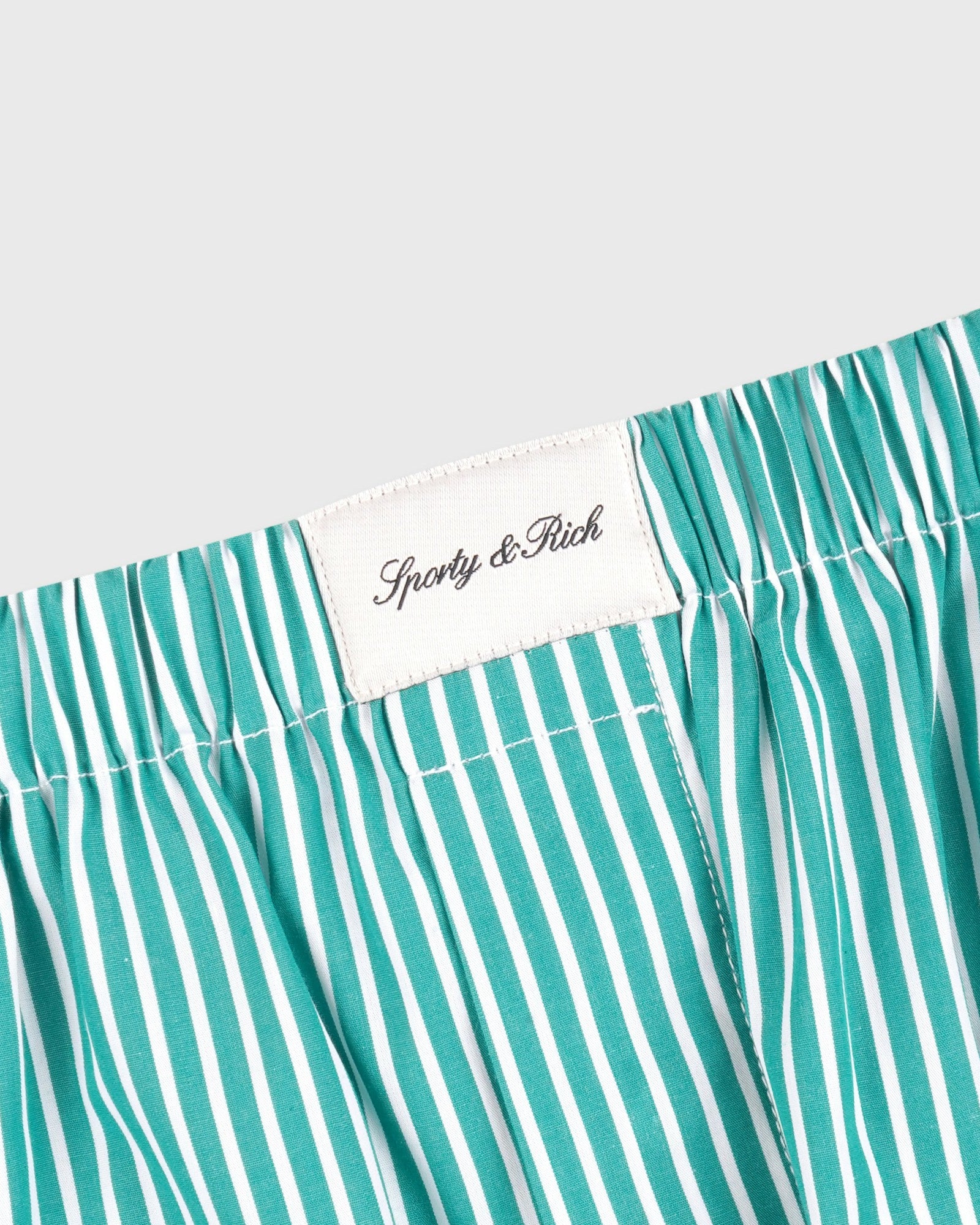 Signature Logo Poplin Skirt - Amalfi Green Striped/White Sporty & Rich Discount