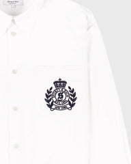 NY Crest Oversized Shirt - White/Navy Sporty & Rich For Sale