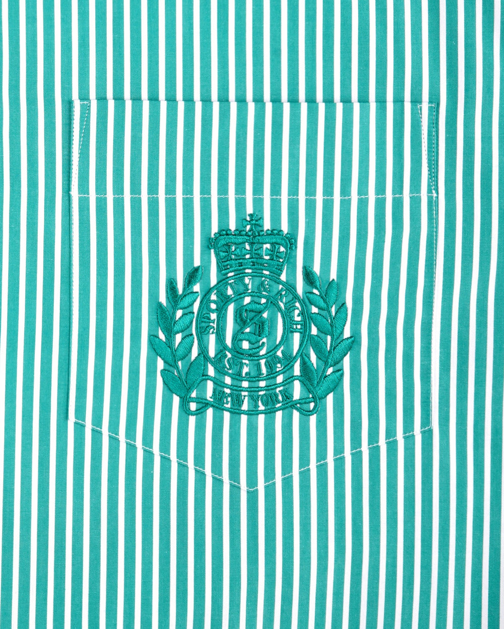NY Crest Oversized Shirt - Amalfi Green Striped Sporty & Rich Outlet