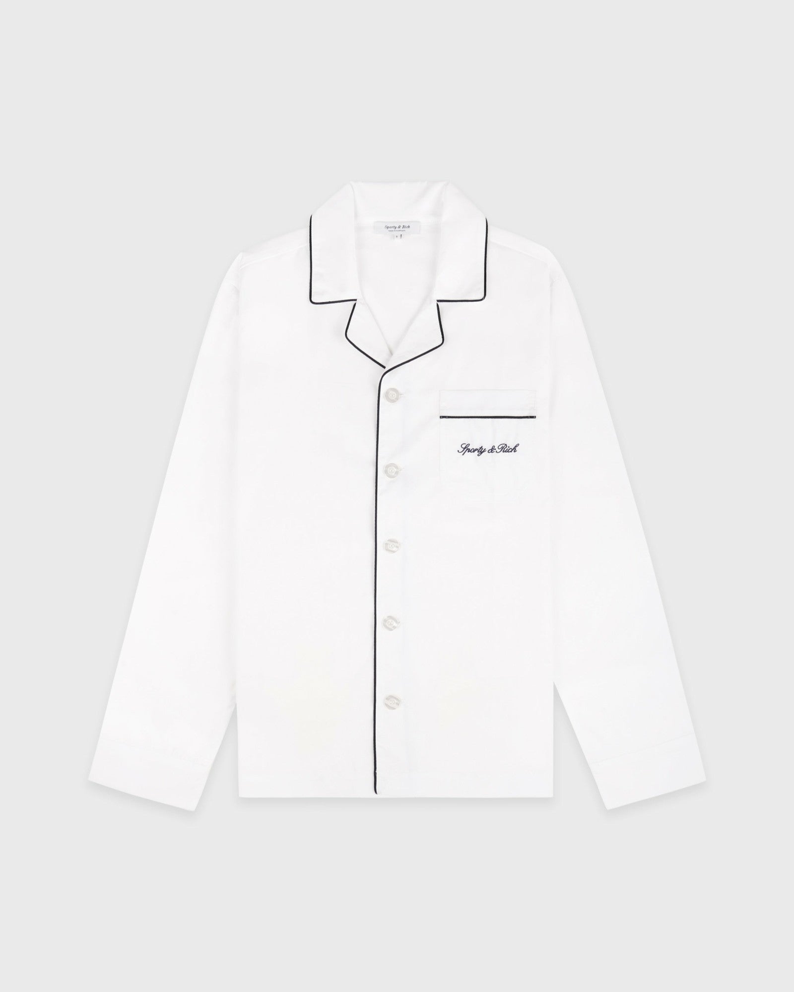 Signature NY Pyjama Shirt - White Sporty & Rich US
