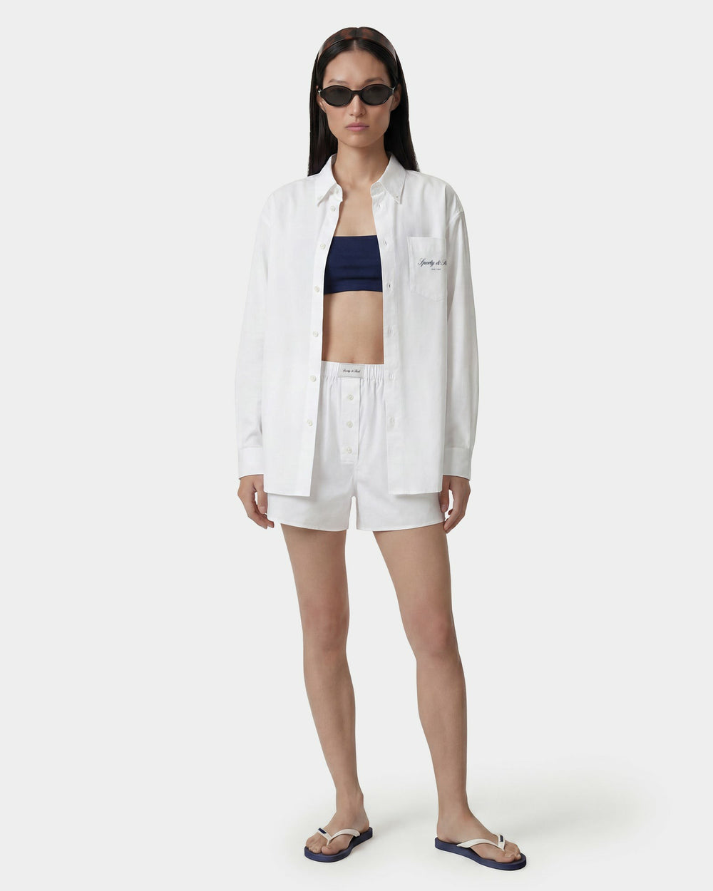 Signature NY Oversized Shirt - White Sporty & Rich For Sale
