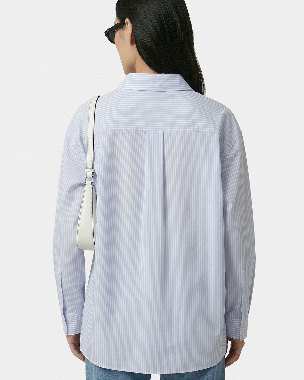 SRC Oversized Shirt - Blue Striped Sporty & Rich Outlet