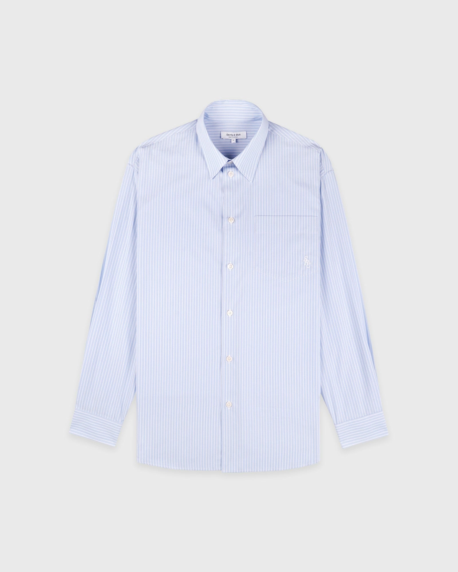 SRC Oversized Shirt - Blue Striped Sporty & Rich Outlet