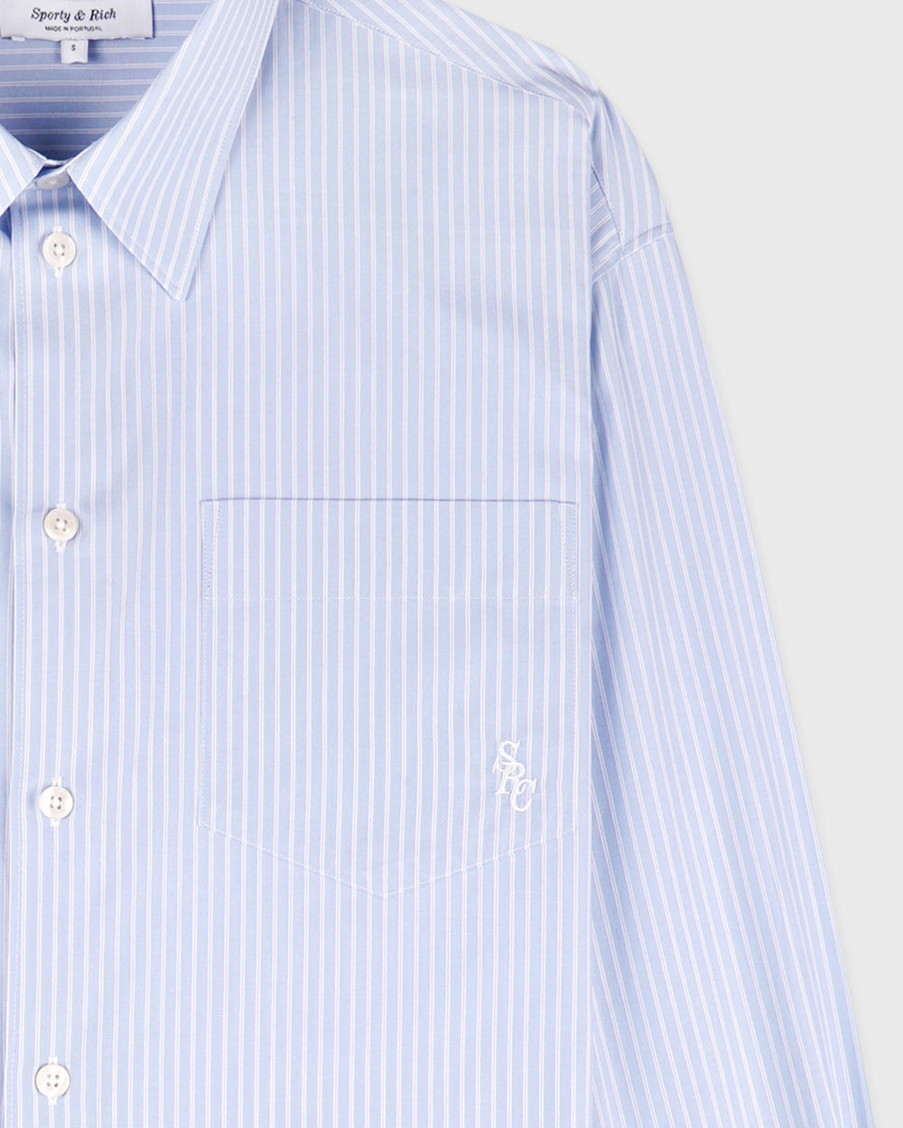 SRC Oversized Shirt - Blue Striped Sporty & Rich Outlet