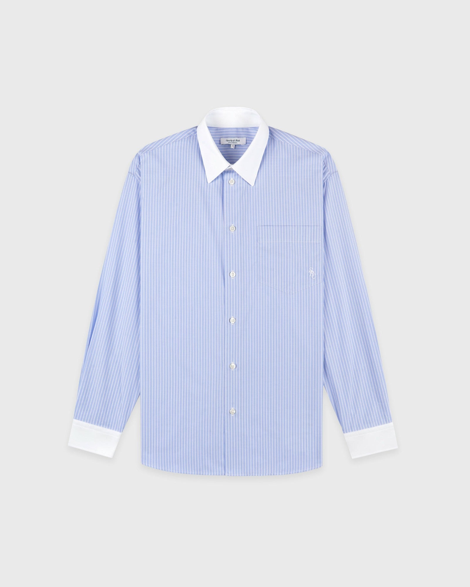 SRC Oversized Shirt - Light Blue Stripe Sporty & Rich Online