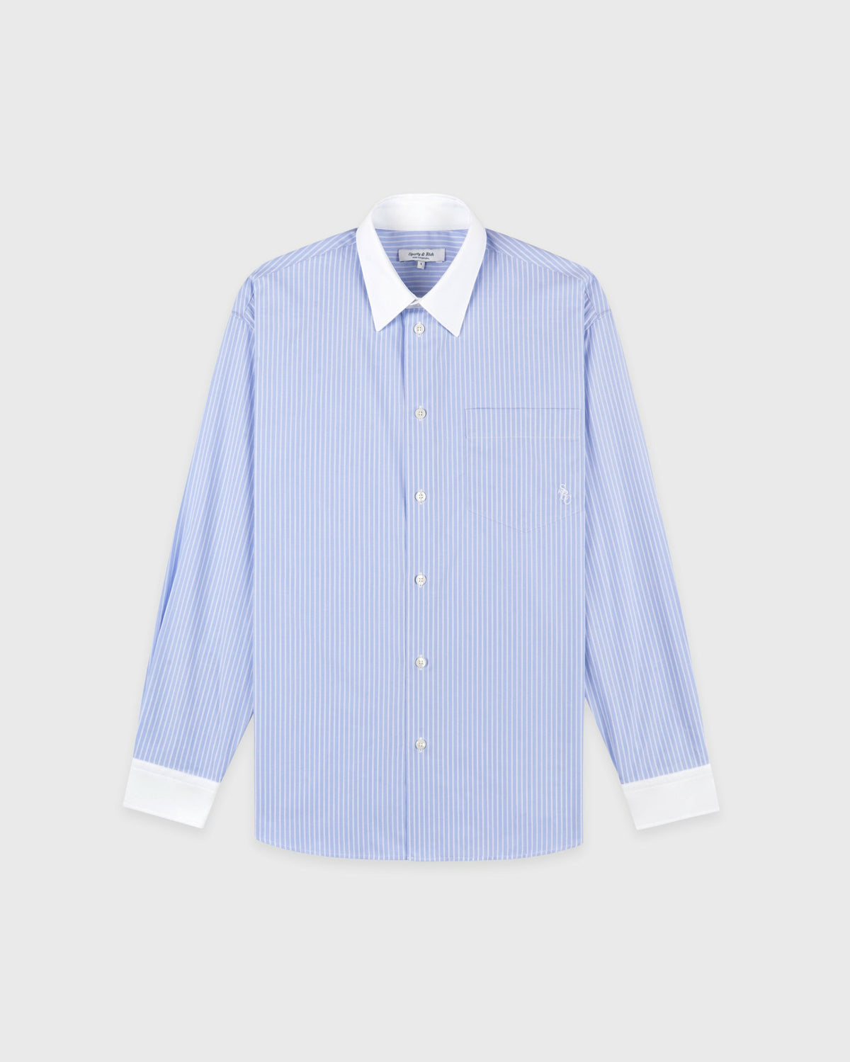 SRC Oversized Shirt - Light Blue Stripe Sporty & Rich Online