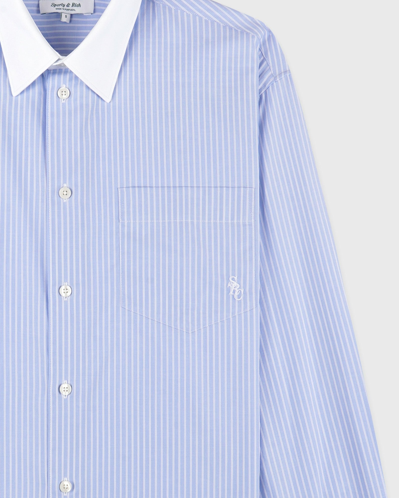 SRC Oversized Shirt - Light Blue Stripe Sporty & Rich Online
