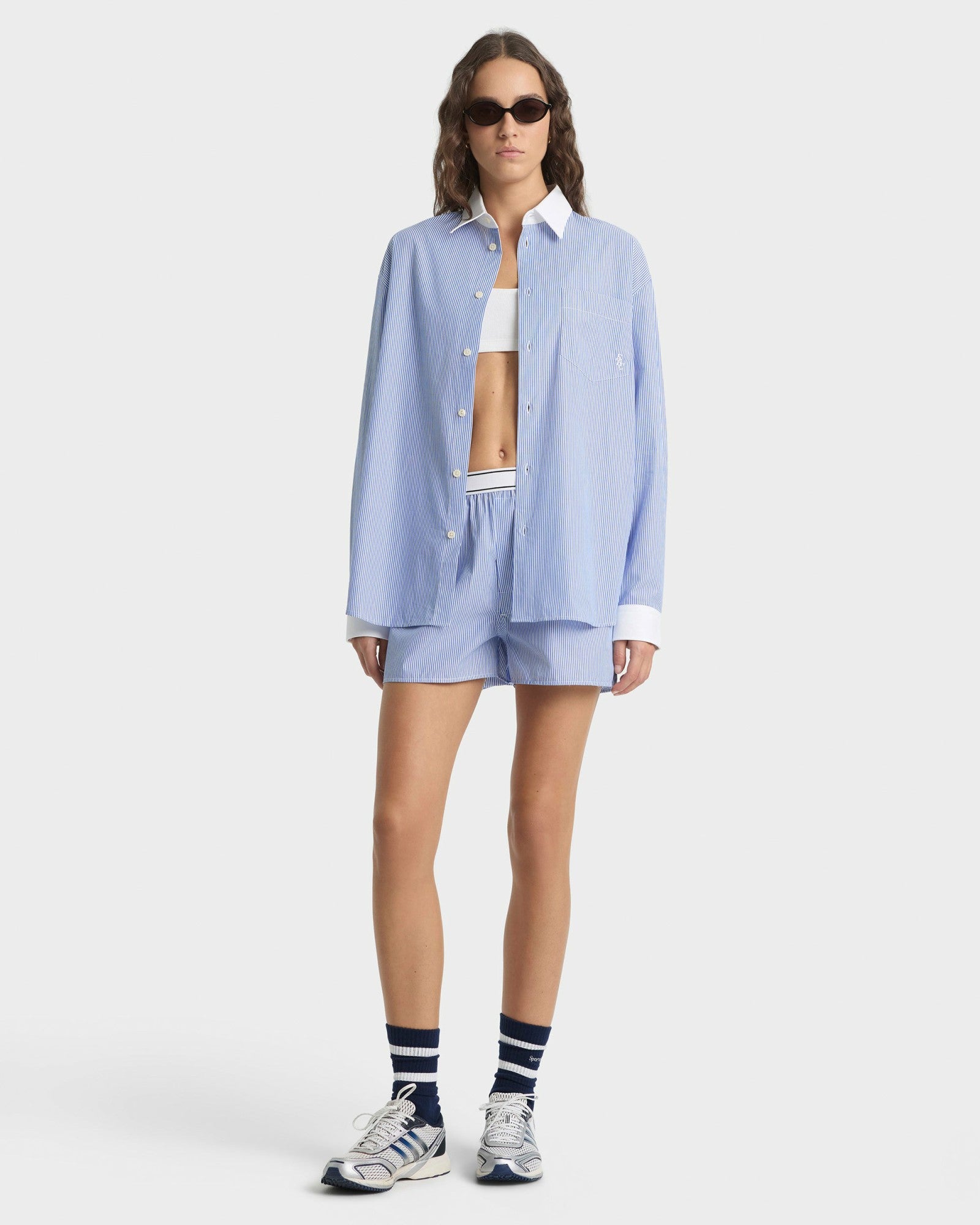 SRC Oversized Shirt - Navy Stripe Sporty & Rich For Sale