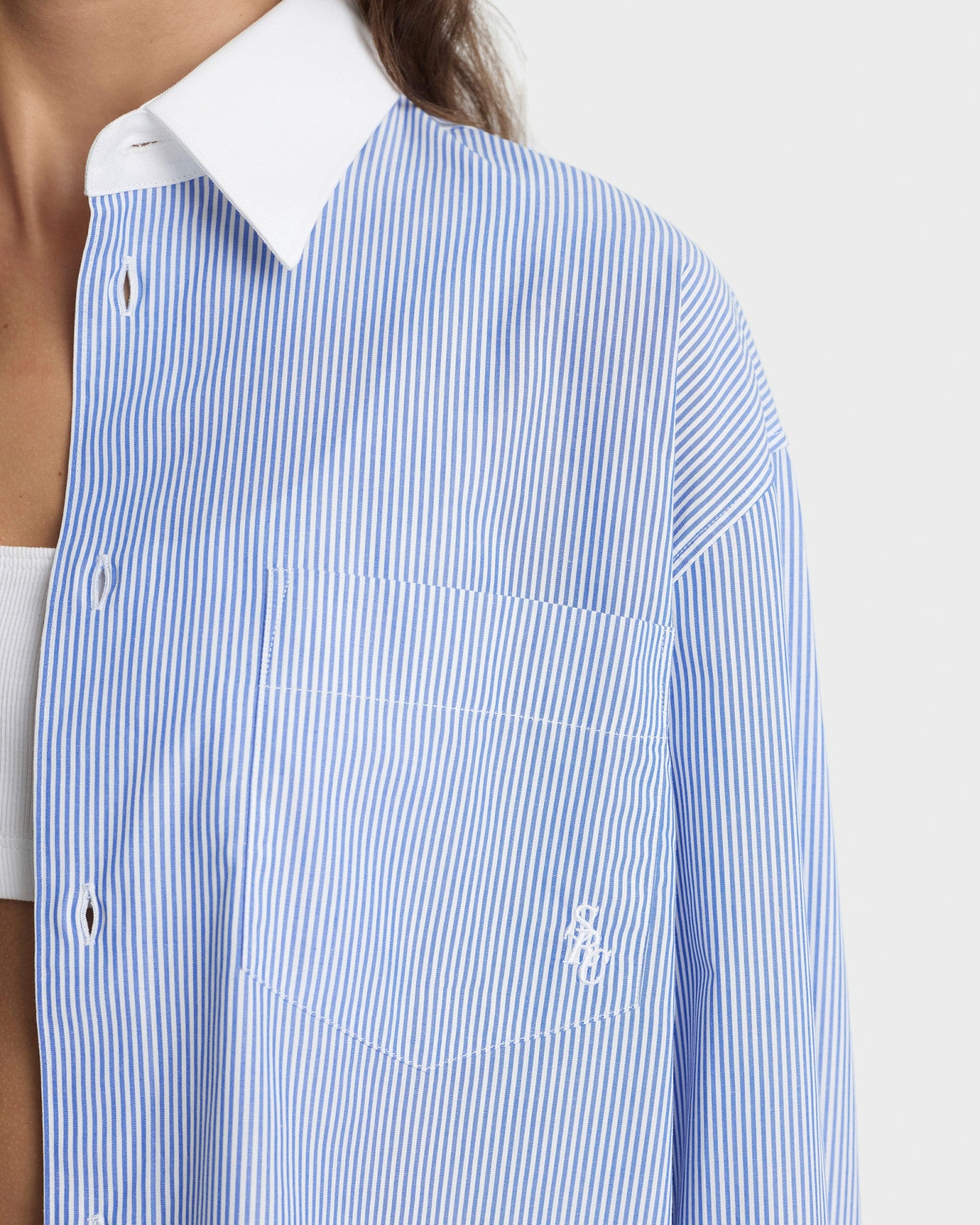 SRC Oversized Shirt - Navy Stripe Sporty & Rich For Sale