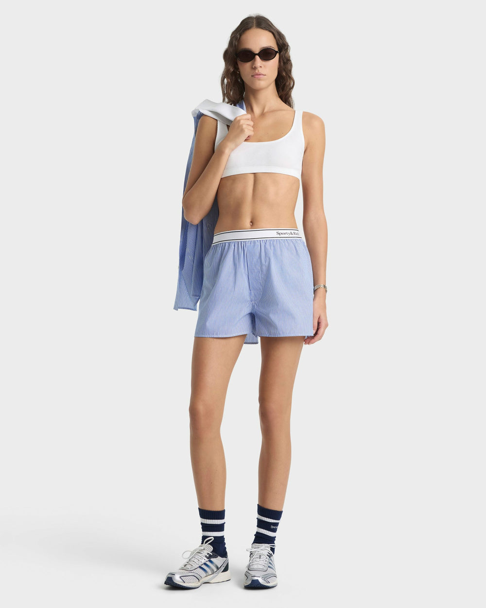 Serif Logo Boxer - Navy Stripe Sporty & Rich Outlet