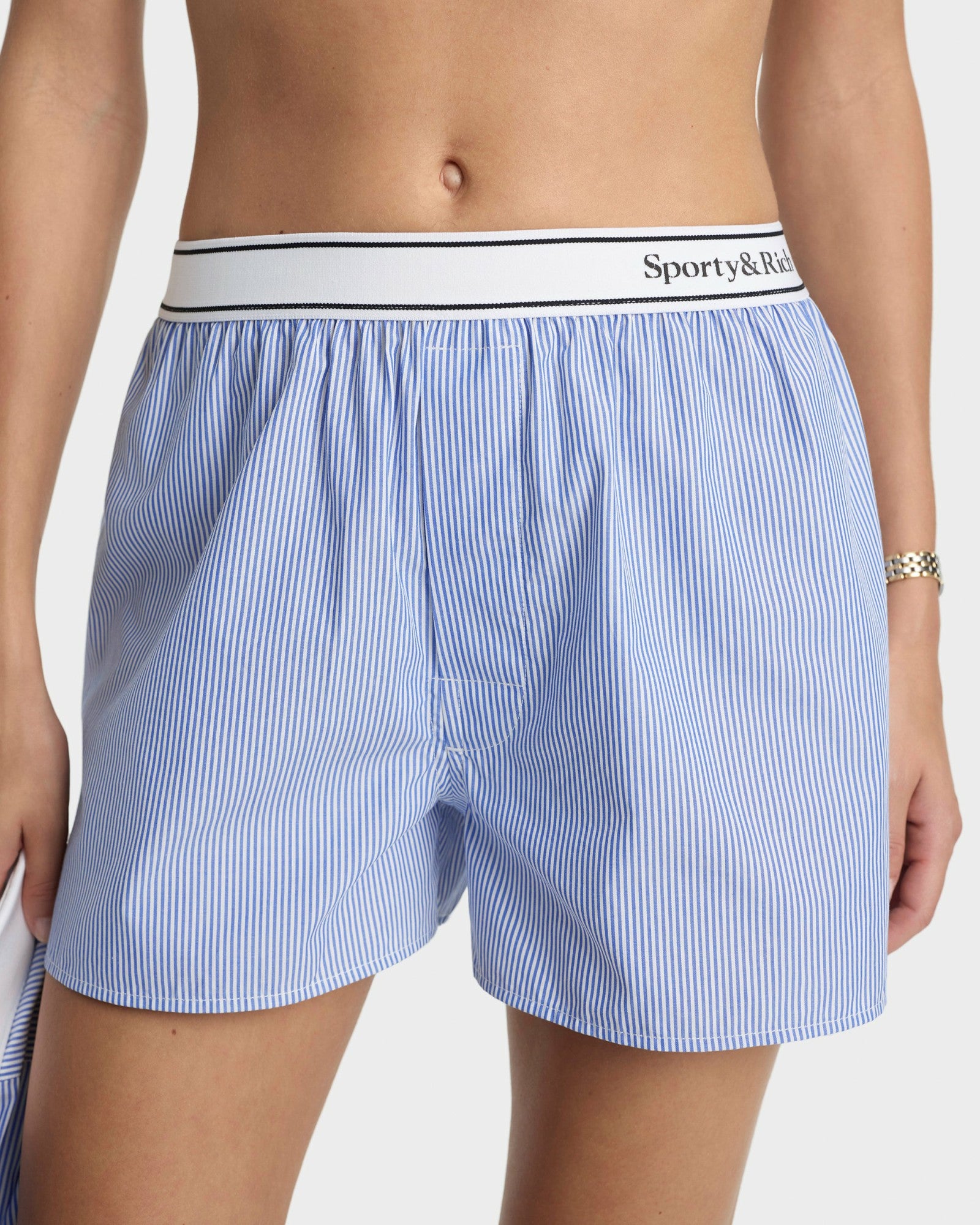 Serif Logo Boxer - Navy Stripe Sporty & Rich Outlet