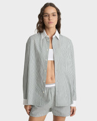 SRC Oversized Shirt - Forest striped Sporty & Rich US