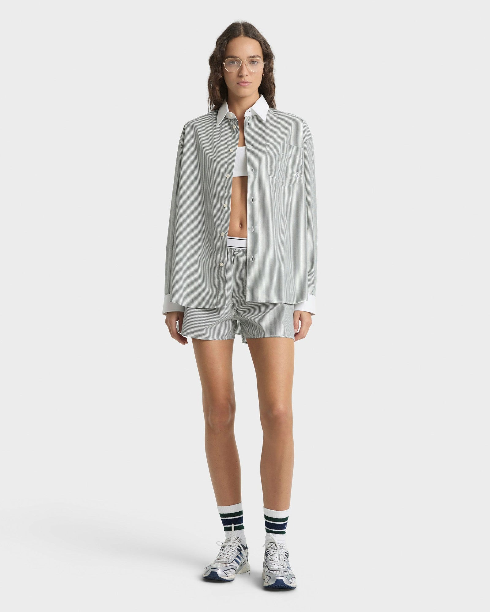 SRC Oversized Shirt - Forest striped Sporty & Rich US