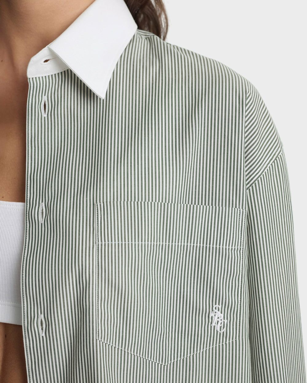 SRC Oversized Shirt - Forest striped Sporty & Rich US