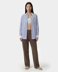 SRC Oversized Shirt - Blue Striped Sporty & Rich Online