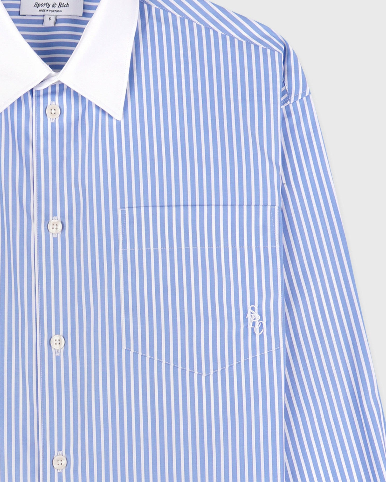 SRC Oversized Shirt - Blue Striped Sporty & Rich Online