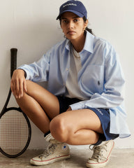 SRC Oversized Shirt - Ciel/Navy Sporty & Rich Discount