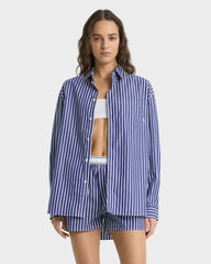 SRC Oversized Shirt - Navy Stripe Sporty & Rich For Sale