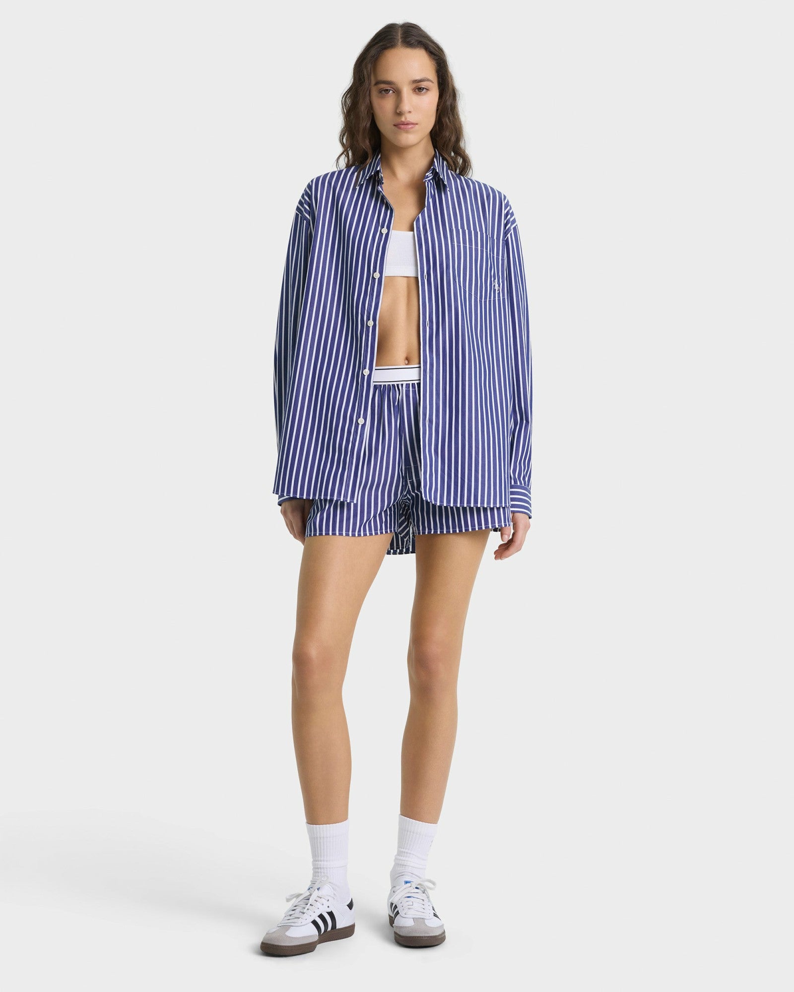 SRC Oversized Shirt - Navy Stripe Sporty & Rich For Sale