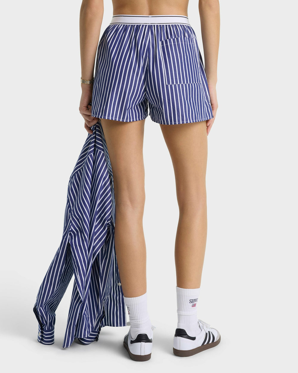 Serif Logo Boxer - Navy Stripe Sporty & Rich Outlet