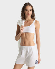 NY Crest Mini Boxer - White/Navy Sporty & Rich Outlet
