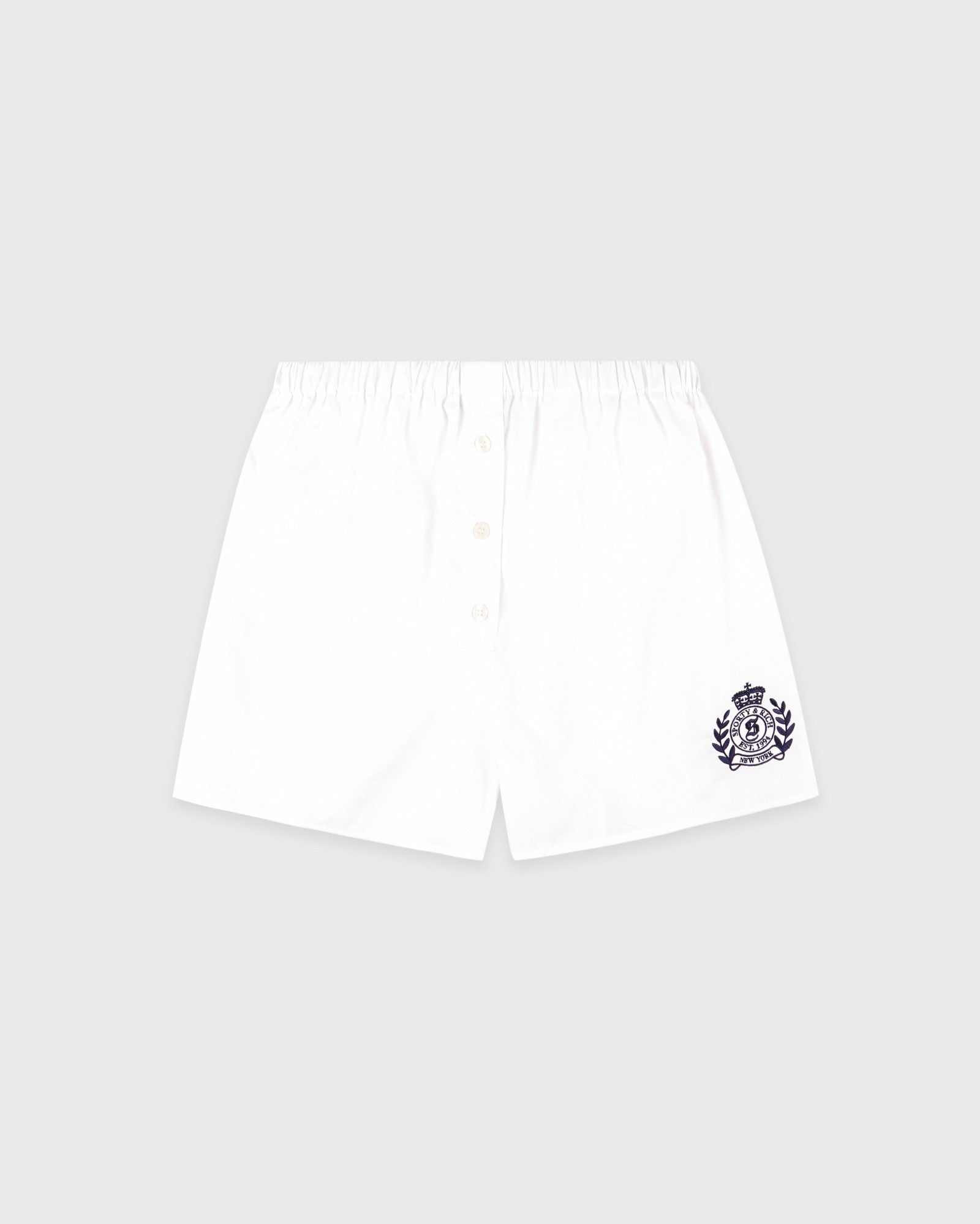 NY Crest Mini Boxer - White/Navy Sporty & Rich Outlet