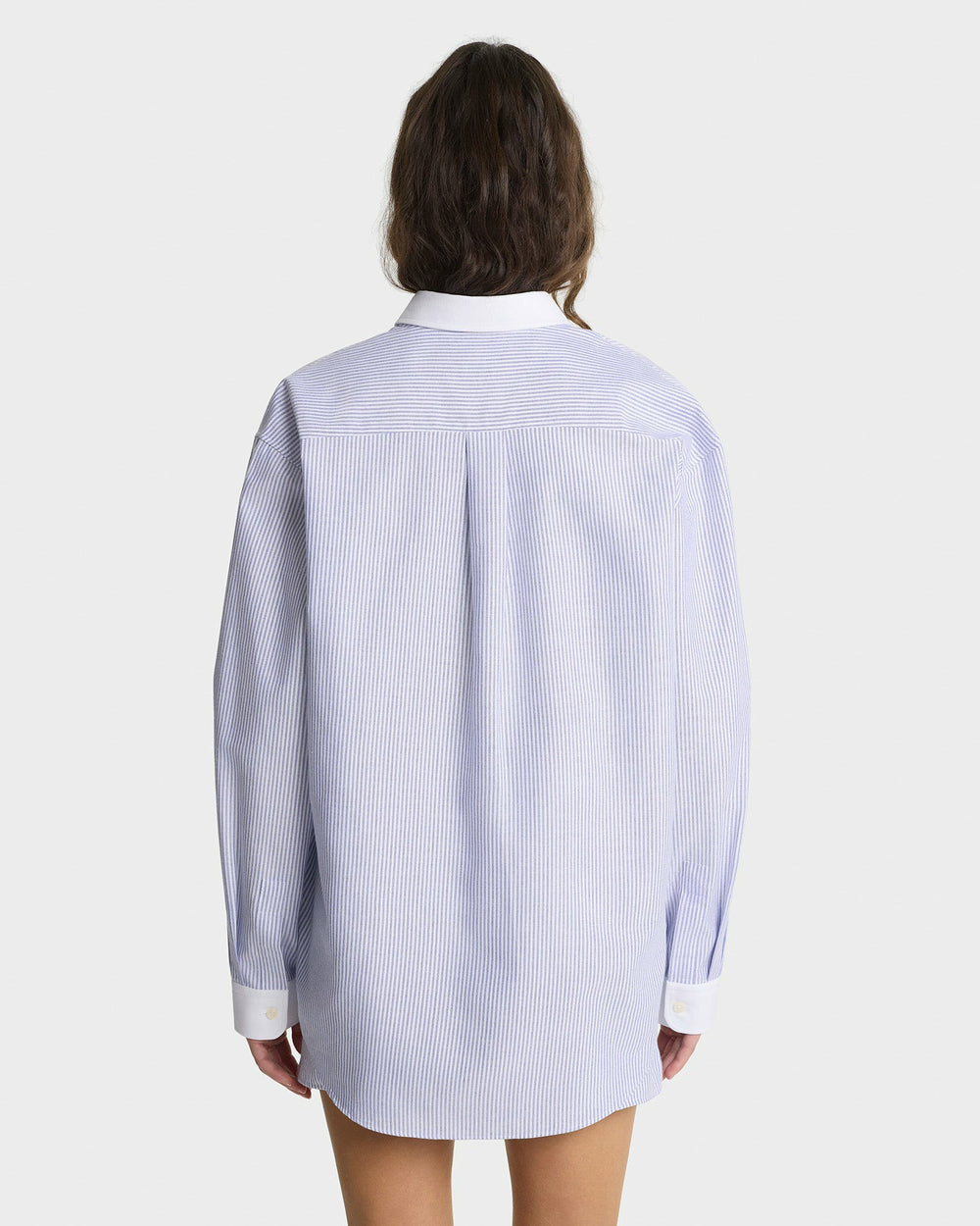 SRC Oversized Oxford Shirt - Navy Stripe Sporty & Rich Online