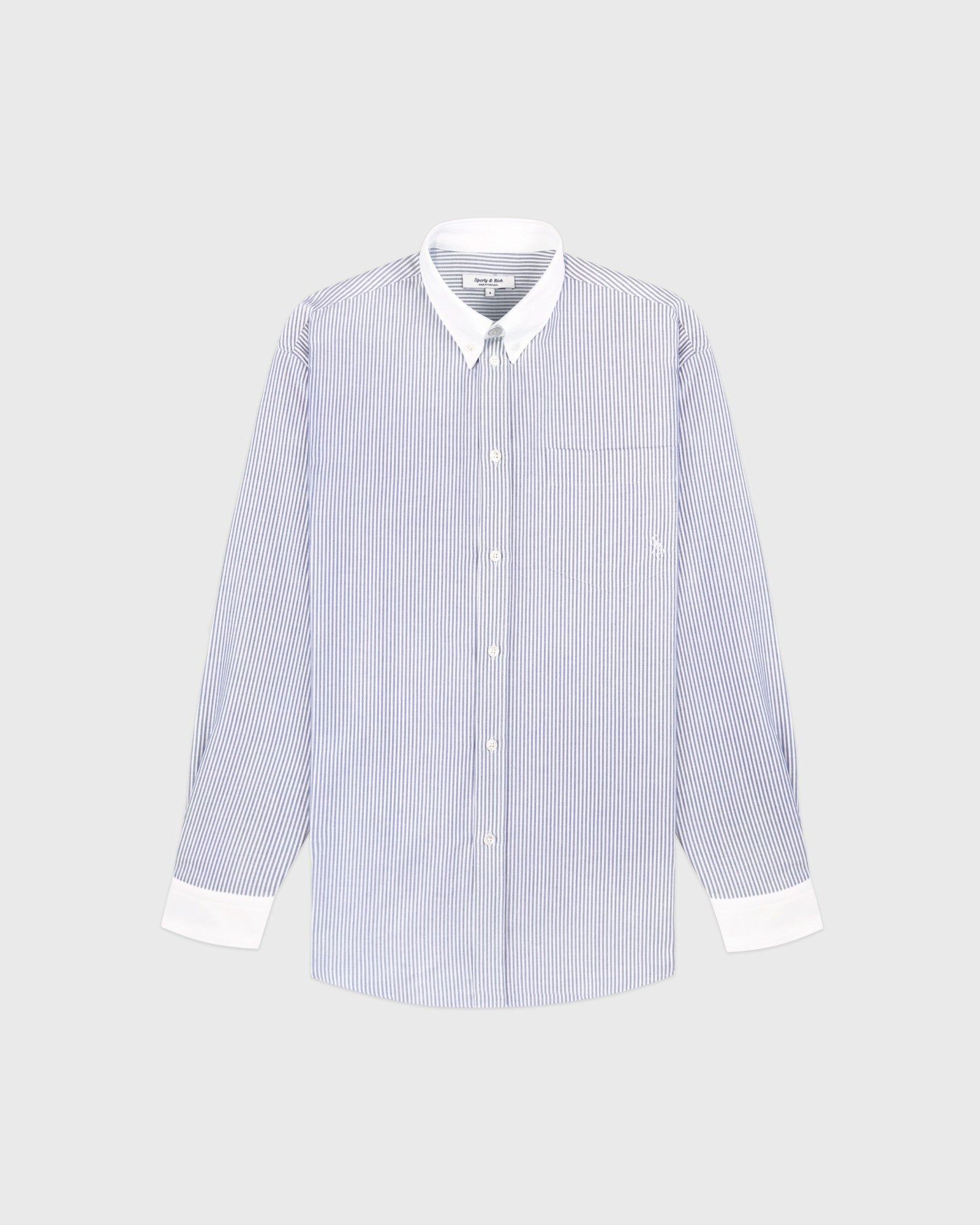 SRC Oversized Oxford Shirt - Navy Stripe Sporty & Rich Online