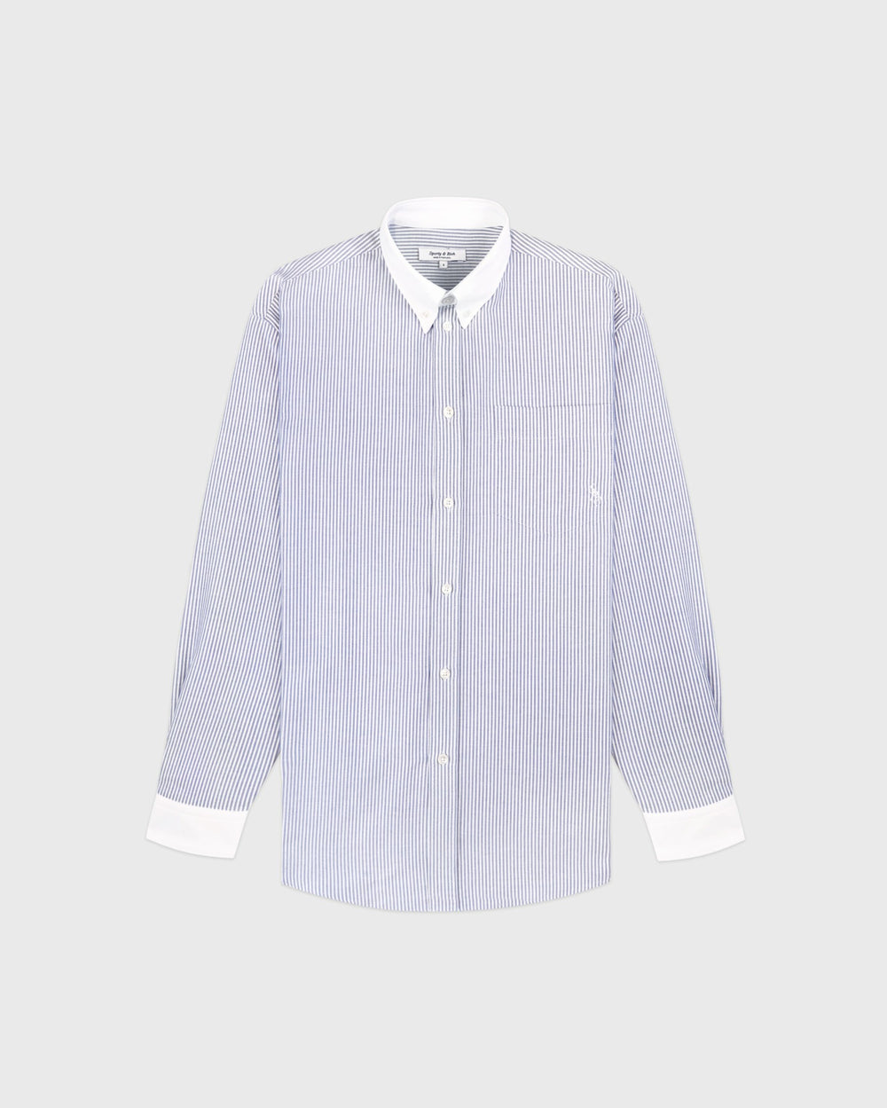 SRC Oversized Oxford Shirt - Navy Stripe Sporty & Rich Online