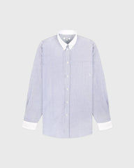 SRC Oversized Oxford Shirt - Navy Stripe Sporty & Rich Online